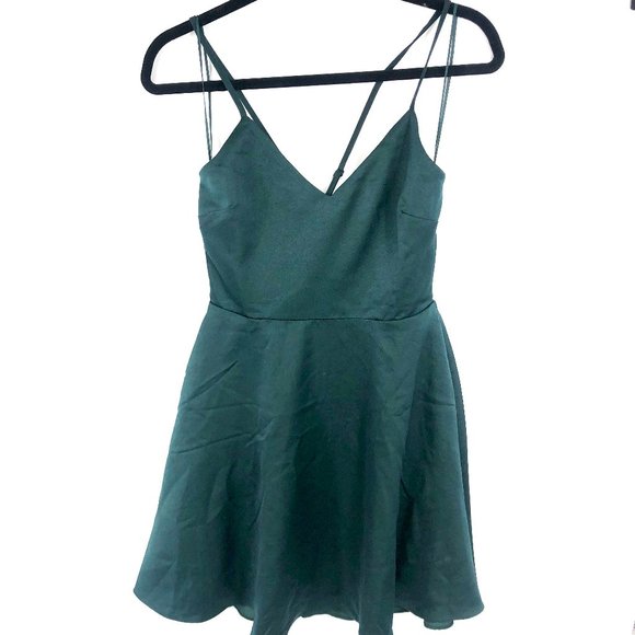 Altar'd State Dark Teal Skater Mini Dress Small - Picture 1 of 6